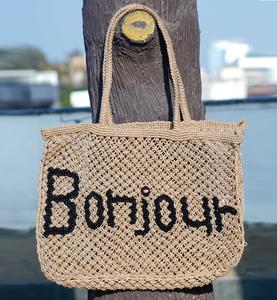 2026 New Trend Eco-friendly Large Capacity Minimalist Bohemian Jute <b>Tote</b> <b>Bag</b> for Women <b>Initial</b> Embroidery Open Messenger <b>Bag</b> - Product Image 1