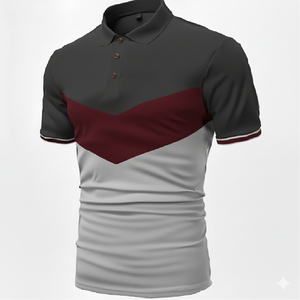 Polo homme slim fit à manches courtes en mélange de coton, décontracté, tendance estivale, streetwear élégant - Product Image 1