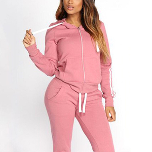 Nuevo Conjunto Deportivo Casual para Mujer de 2 Piezas, Sudadera con Capucha y Pantalones, Poliéster/Algodón - Product Image 6