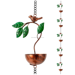 Superbe qualité pot de fleurs suspendu à la main chaîne de pluie en métal jardin Patio ambiance style de vie décor pour toit gouttières tuyaux de descente - Product Image 4