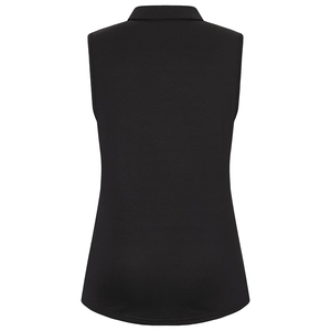 Polo de golf personnalisé sans manches, décontracté, noir, en polyester tricoté, coupe ajustée, respirant, pour le sport - Product Image 2