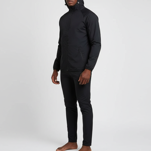 Ensemble de survêtement unisexe respirant de haute qualité pour la course et le fitness, avec capuche, noir, pour la gym et le sauna, collection hiver 2026 - Product Image 3