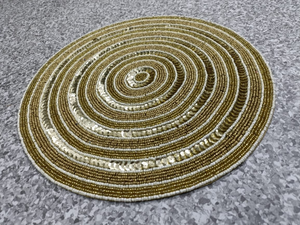 Handmade Luxury Eco-Friendly Solid Round Needlework <b>Beaded</b> Seed Bead <b>Placemats</b> for Home Office - Product Image 6