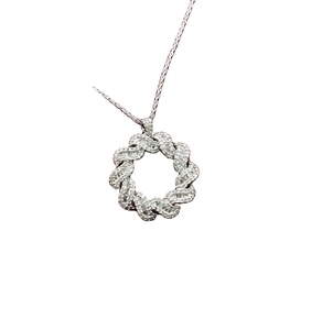 JEWELSPAARK Collier pendentif cercle en diamant blanc naturel 1,10 ct, chaîne en argent sterling 925, bijoux de mariage pour femmes - Product Image 6