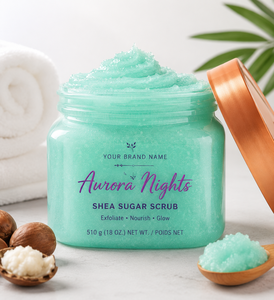 Aurora Nights Shea Sugar <b>Scrub</b> Wholesale Deep Exfoliating & Moisturizing <b>Body</b> Polish with Natural Shea Butter & Nourishing Oil - Product Image 2