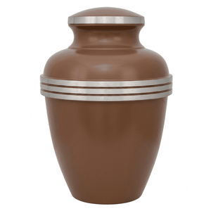 Urnes funéraires en alliage durable, en aluminium, pour adultes, avec bandes argentées et finition noire, pour cendres humaines. - Product Image 6