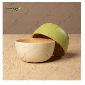 Bol en bambou tressé en gros, 20 % de réduction, écologique, peint à la main, coloré, pour salades et fruits, du Vietnam - Product Image 3