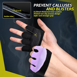 Guantes Deportivos Transpirables de Medio Dedo para Gimnasio, Levantamiento de Pesas, con Palmas Acolchadas, Ligeros, Cómodos y con Soporte - Product Image 4