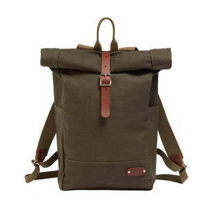 Black <b>Roll</b> Top <b>Backpack</b> Oxford Waterproof Rucksack Large Capacity Laptop Travel Bag Custom Logo Unisex - Product Image 2