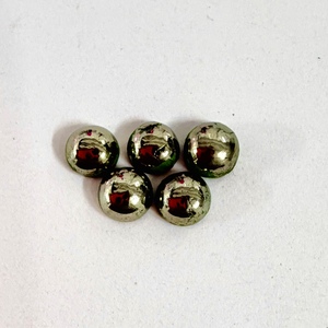 Lote al por mayor de gemas sueltas calibradas de pirita dorada natural de 6x6 mm, cabujón redondo con parte trasera plana para fabricación de joyas. - Product Image 6