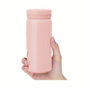 Gourde isotherme rose anti-fuite en acier inoxydable de 200/280 ml avec isolation sous vide pour la maison et le bureau - Product Image 1