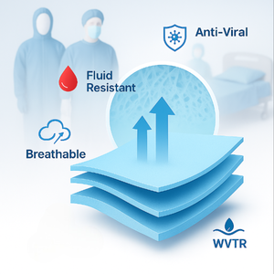 Tela Transpirable con Barrera Viral para Batas Quirúrgicas y Uso Médico - Product Image 2