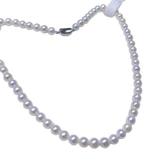 Collier de perles d'eau douce nucéifiées de 7-8 mm avec boucle en argent S925 à forte luminosité, perles presque rondes A2-Défectueuses, vente en gros - Product Image 5