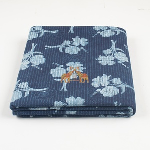 Tissu en coton de haute qualité imprimé au bloc, léger, imprimé floral indigo, pour robes de filles et vêtements de garçons - Product Image 5