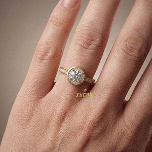 Luxury 925 <b>Silver</b> VS Clarity 0.63 CT Cut Lab Grown Diamond Bezel Halo Ring Claw Setting Women's Engagement Wedding Gift Ring - Product Image 3