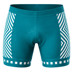 Teal Blue White <b>Cycling</b> <b>Shorts</b> <b>Padded</b> Seat Breathable Quick Dry Stretch Bicycle Road Racing Training Performance Sports Bottoms - Product Image 1