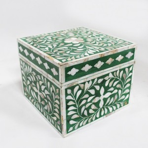Luxury Handmade Bone Inlay Rectangle Resin Wood Jewelry <b>Storage</b> <b>Box</b> Floral Design European Modern Luxury 2-Layer Decorative - Product Image 2