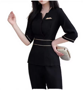 Uniforme de Salón de Belleza y Spa Elegante y Transpirable de Poliéster con Logotipo Personalizado, Servicio OEM, Marca Vesbhusha, Disponible en Stock - Product Image 3