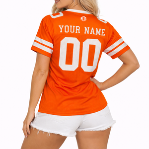 Jersey de Fútbol Americano Personalizado de Alta Calidad, Unisex, de Malla, Color Naranja, Transpirable, Uniforme de Equipo, Venta al Por Mayor, Sublimación, Ropa Deportiva OEM, EE. UU. - Product Image 6