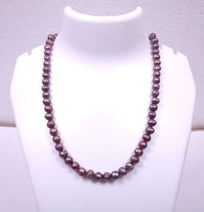 Collier ras du cou rond en perles d'eau douce violettes naturelles, 8MM, collier en perles d'eau douce authentiques, bijoux de mode pour femmes - Product Image 6