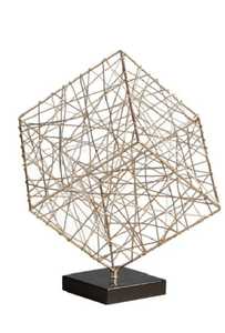 Handmade Wire Mesh Cube Sculpture Abstract Geometric Tabletop <b>Art</b> <b>Object</b> Modern Luxury Home Decor Living Room Centerpiece Accent - Product Image 3