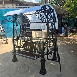 Outdoor Wrought Iron <b>Swing</b> Iron <b>Swing</b> Garden <b>Swing</b> with Heavy Duty Construction for Homes Resorts and Public Parks - Product Image 2