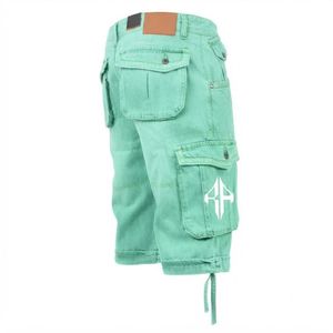 Pantalones Cortos de Mezclilla para Hombre, de Alta Calidad, con Estampado de Serigrafía, Estilo Jeans, de Pierna Ancha, Material Spandex/Poliéster - Product Image 3