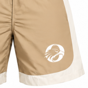 Mens Beige Colorblock Nylon <b>Hoodie</b> Shorts Set Quarter Zip Lightweight Outdoor <b>Running</b> Fitness Training Casual Sportswear - Product Image 6