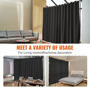 Portatile 8 ft X 10 ft schermo Privacy nero divisore camera con ruote divisore tenda Stand per ufficio camera da letto sala da pranzo studio - Product Image 6