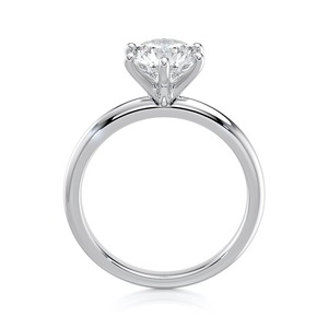 Bague de fiançailles solitaire en diamant rond brillant de 2 carats, cultivé en laboratoire, or blanc 14 carats, bijoux de mariage personnalisés - Product Image 5