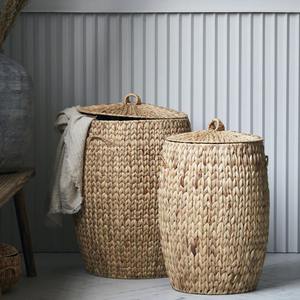 Ensemble de 2 paniers de rangement en jacinthe d'eau, faits à la main, vente en gros, écologiques, fabriqués au Vietnam - Product Image 2