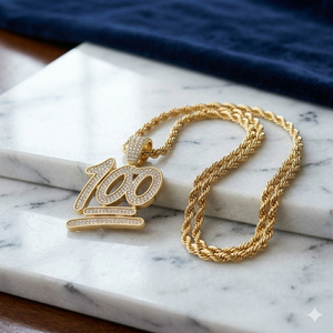 Pendentif breloque unisexe tendance en or massif 10K, personnalisé avec numéro de numerologie porte-bonheur et diamant de laboratoire taille brillant - Product Image 3