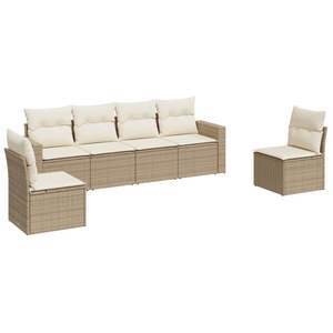 Juego de sofás grandes de jardín en ratán PE crema beige con muebles de exterior Premium de acero con recubrimiento en polvo - Product Image 2