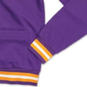 Customized PVAM University <b>Cardigan</b> <b>Purple</b> with Gold Embroidery Cotton Fleece <b>Cardigan</b> Regular Fit Crew neck sweatshirt - Product Image 6
