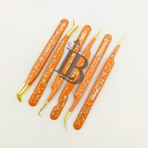 Pinzas para Pestañas de Alta Calidad, Pinzas Personalizadas para Extensión de Pestañas, Pinzas para Pestañas con Punta de Fibra de Visón, Bajo MOQ, Acero Inoxidable - Product Image 3