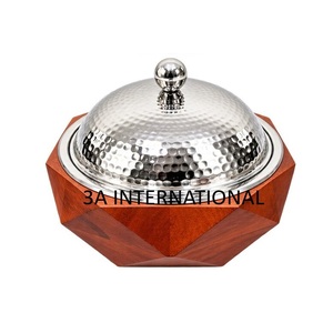 Casserole en bois de qualité supérieure avec couvercle en acier inoxydable, pot isotherme rond à double paroi, finition naturelle, très vendu - Product Image 6