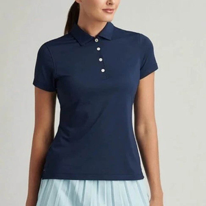 Camisas de Mujer de Alta Calidad, Tendencia 2026, Color Azul, Poliéster/Algodón 220g, Manga Corta, Casual, Transpirable, Personalizable OEM - Product Image 1