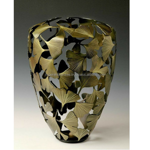 Brass Antique Flower Decor Vase for Home and Table Decoration Handmade Vase Good Quality Custom <b>Large</b> <b>Beaded</b> Sofa Side Tall Pot - Product Image 6