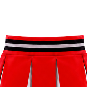 Jupe plissée rouge pour femmes, taille haute, uniforme d'équipe athlétique, performance de danse, entraînement, compétition, vêtements de sport - Product Image 6