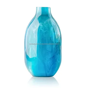 Jarrón de Resina Brillante de Lujo Estilo Japandi Moderno, Diseño de Remolino Rojo y Aqua, Duradero y Elegante, Jarrón de Mesa, Nueva Llegada - Product Image 4