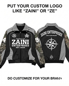 เสื้อแจ็คเก็ตกันลมสำหรับผู้ชาย ผ้าโพลีเอสเตอร์/ไนลอน พรีเมียม 120 GSM สีฟ้าอ่อน พิมพ์ลายดิจิตอลด้านหน้าตามสั่ง บริการ OEM - Product Image 1