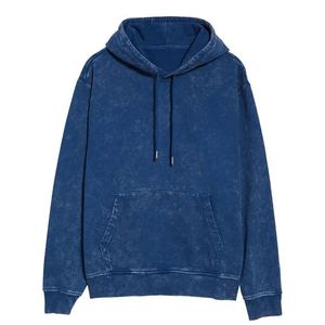 Sweat à capuche personnalisable 100 % coton épais, style streetwear, avec fermeture éclair, effet délavé à l'acide, pour hommes - Product Image 1