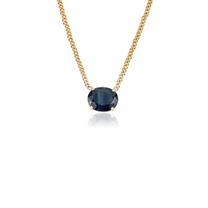 Collar con Colgante de Zafiro Azul Genuino de Alta Calidad Personalizado, Cadena Cubana Estilo Miami, Joyería de Oro de 14K para Mujer - Product Image 3