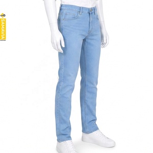 SAMAVIA Custom <b>Men's</b> Light Blue <b>Stretch</b> <b>Men's</b> Denim Jeans Slim Fit Cotton Casual Pants OEM ODM Wholesale Manufacturer - Product Image 1
