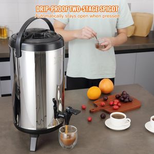 Dispenser per bevande isolate in acciaio inossidabile da 2.4 galloni da 9.2 litri termicamente per bevande fredde per Server con manico per alimenti - Product Image 5