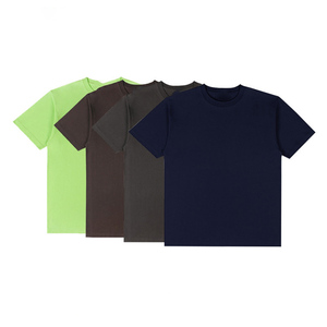 T-shirt en coton pur teint, coupe ample, couleur unie, respirant, grammage lourd, col classique, personnalisable avec logo OEM, pour hommes et femmes - Product Image 5