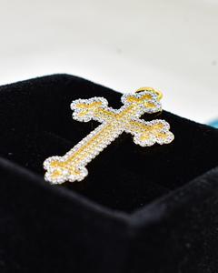 Pendentif croix personnalisé en or 9k 10k 14k 18k avec diamants de laboratoire VVS VS E F pour hommes et femmes - Product Image 2