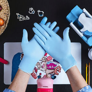 Guantes de Seguridad Desechables de Nitrilo, Resistentes a Químicos, Sin Polvo, Sin Látex, Sin Silicona, Estériles, Lisos, Flexibles, con Puño Cónico, 7/8 oz - Product Image 6