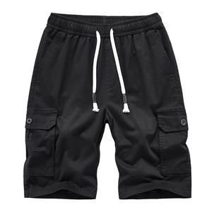 Hot Sale <b>Mens</b> Cotton Cargo Shorts Stretch Waist <b>Drawstring</b> Casual Multi Pocket Oversized Streetwear Summer Shorts OEM - Product Image 2