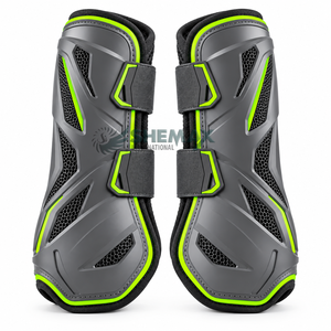 Botas elegantes para cepillar el pelaje del caballo que proporcionan una cómoda cobertura para las patas, movimiento flexible y un cierre seguro para la equitación. - Product Image 3